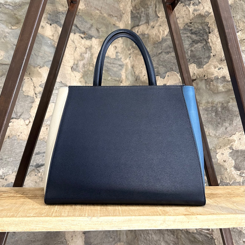 Fendi Large 2 Jours Colorblock Blue Handbag