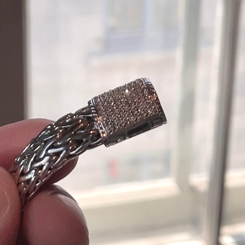 John Hardy Classic Chain 10.5mm Diamond Pavé Silver Bracelet