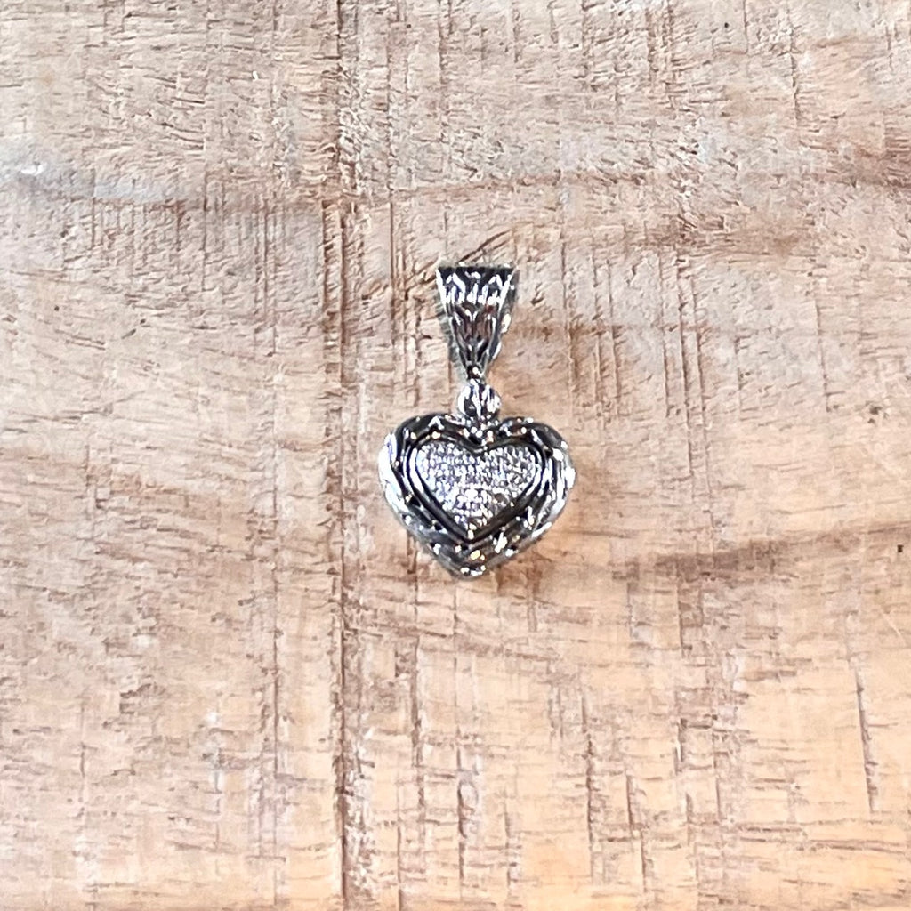 John Hardy Classic Chain Diamond Heart Shaped Pendant