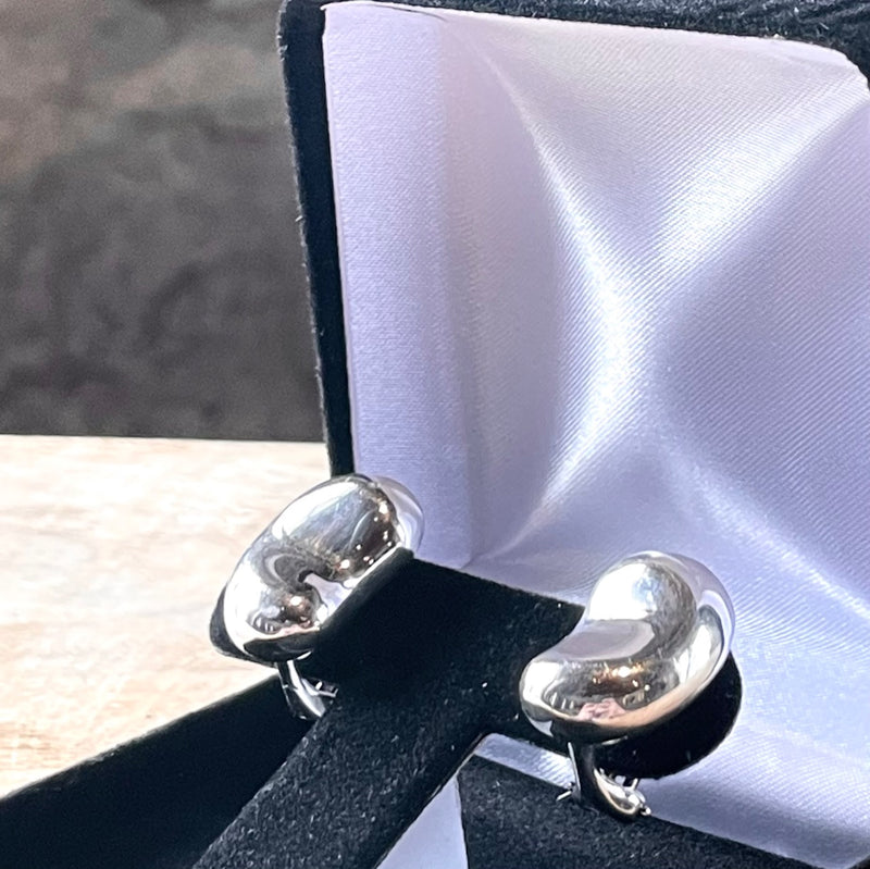 Tiffany & Co Vintage Silver Elsa Peretti Bean Large Clip-on Earrings