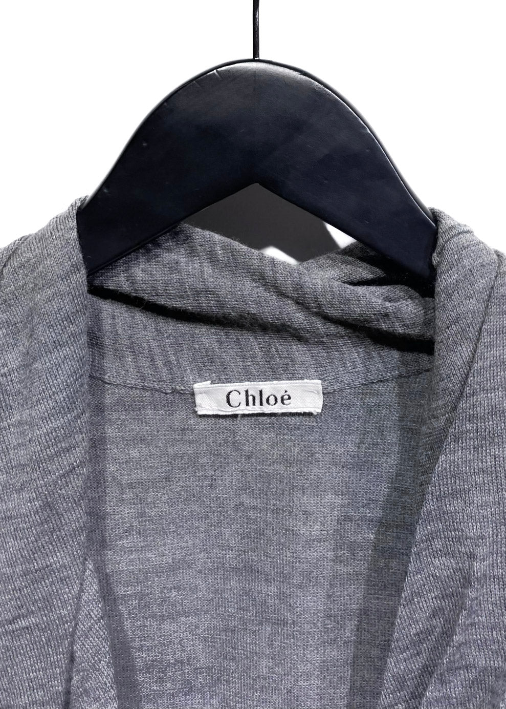 Chloé Grey Shawl Collar Sweater