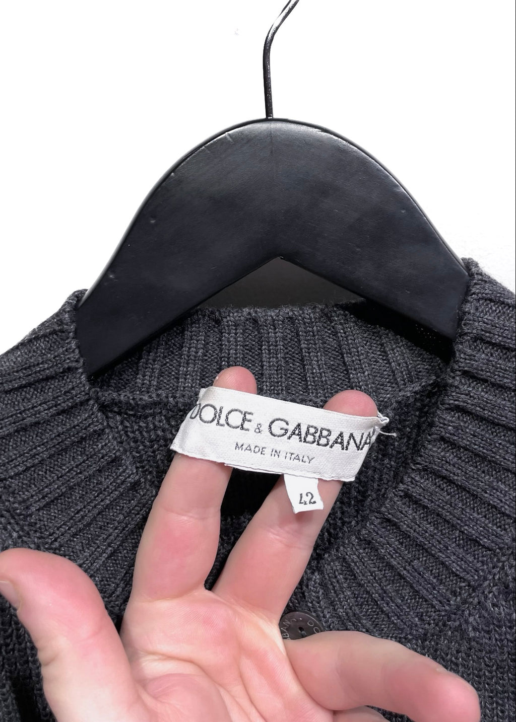 Cardigan en laine anthracite Dolce & Gabbana