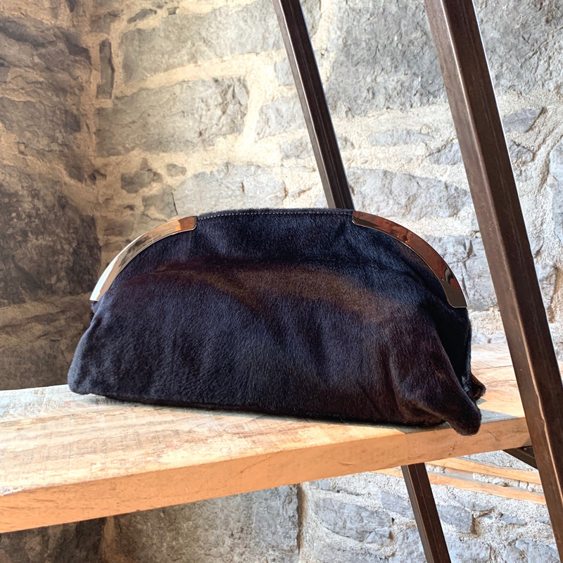 Marni Brown Pony Hair Clutch Bag