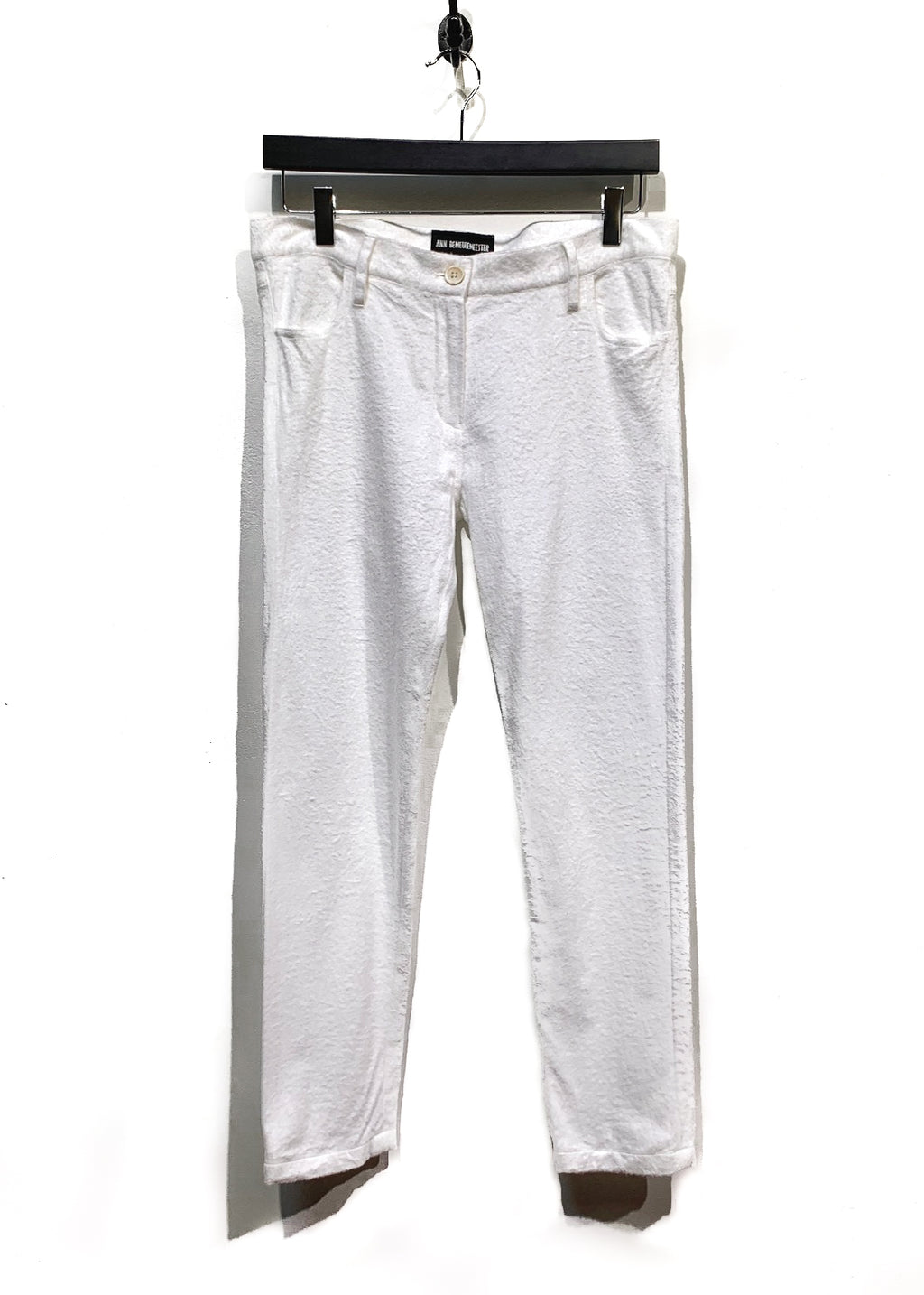 Ann Demeulemeester Off-White Flannel Cropped Trousers