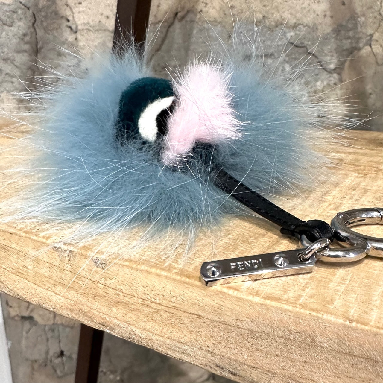 Fendi Teal Blue Fox Fur Monster Mini Bag Charm – Boutique LUC.S