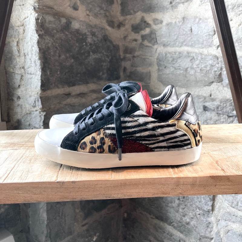 Zadig & Voltaire Multi Pattern Pony Hair Sneakers
