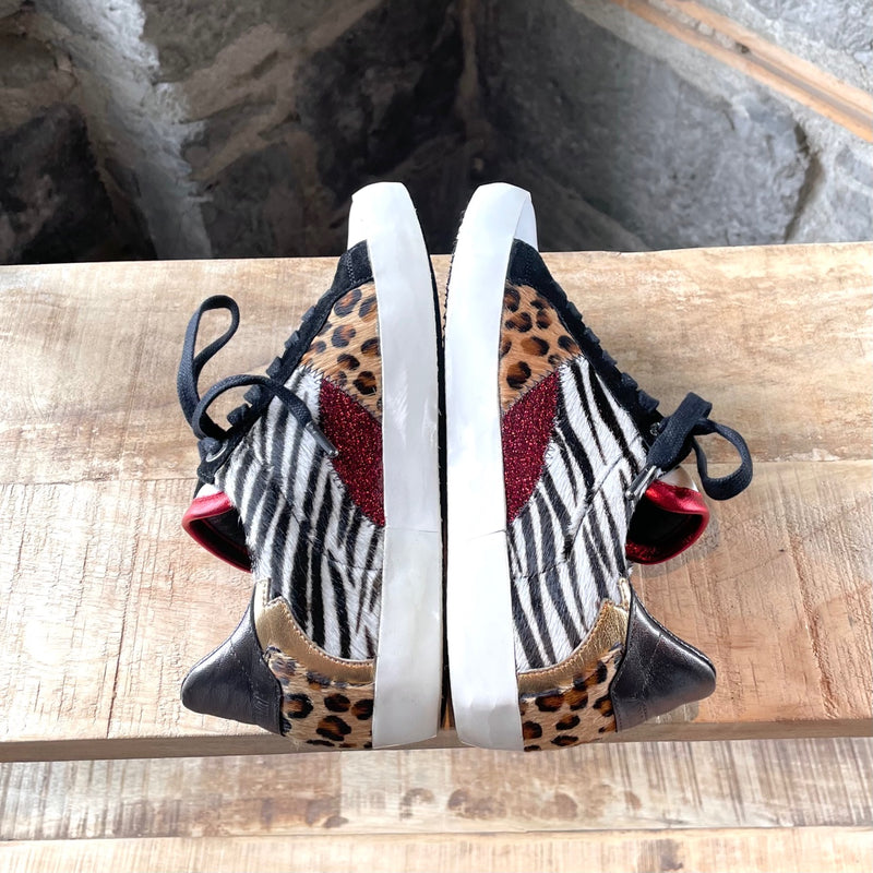 Zadig & Voltaire Multi Pattern Pony Hair Sneakers