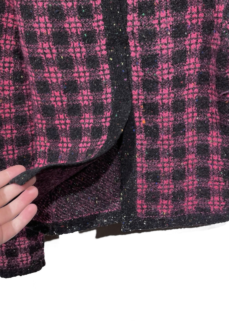 Pull Prada en laine mélangée à carreaux rose et noir