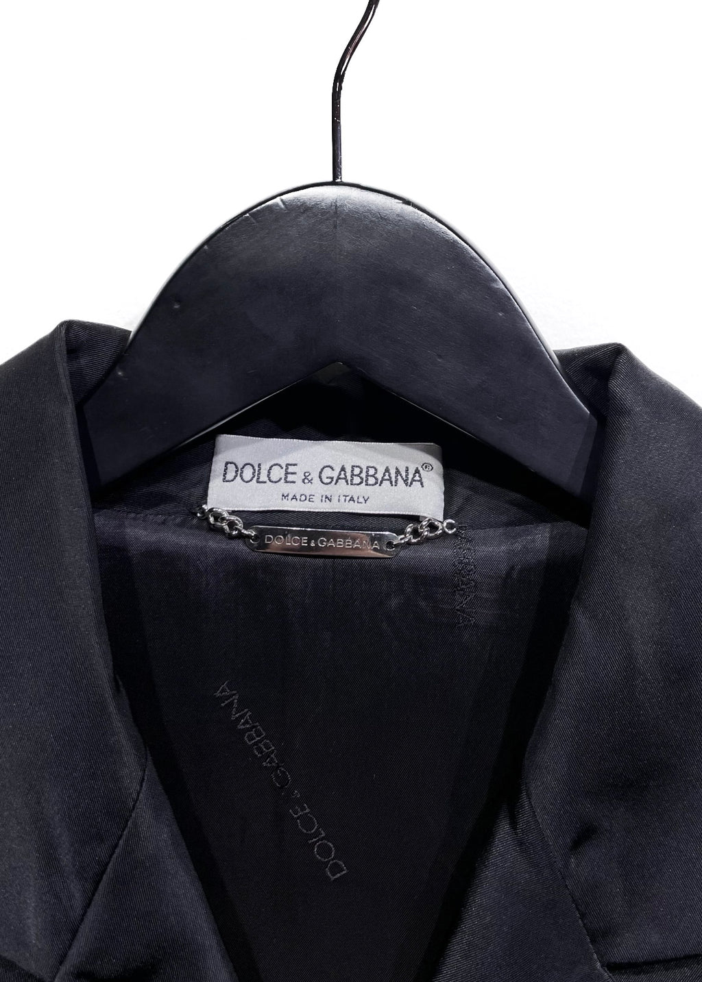 Blazer vintage en satin noir vintage Dolce & Gabbana