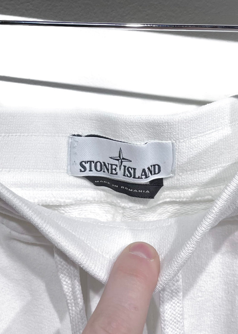 Pantalon de survêtement à logo blanc Stone Island Badge