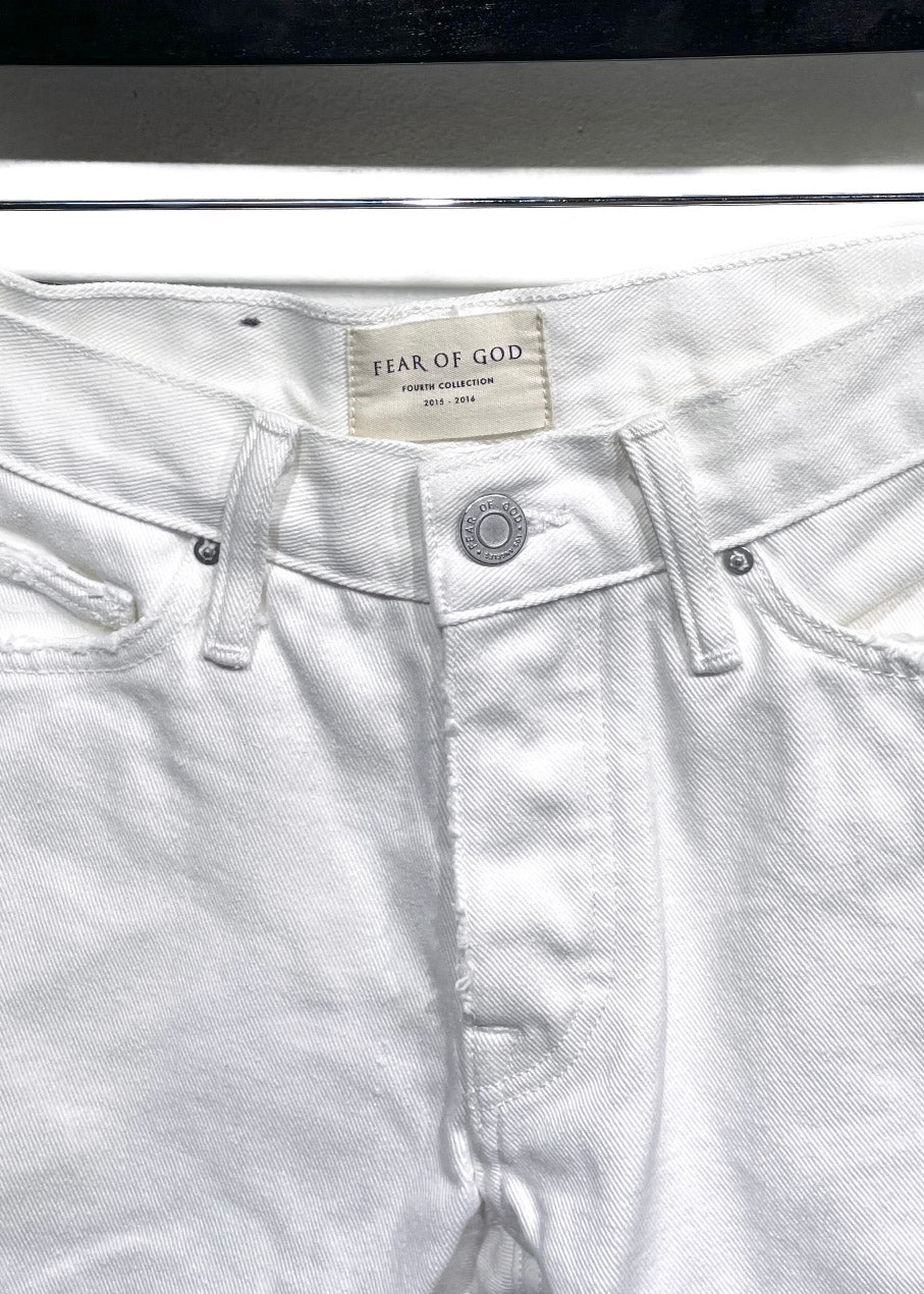 Jeans Fear Of God Fourth Collection blanc effet vieilli