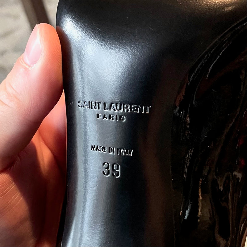 Saint Laurent Black Patent Leather Paris Pumps