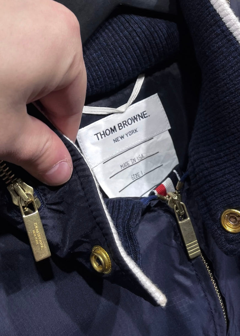 Thom Browne Navy Windbreaker Jacket