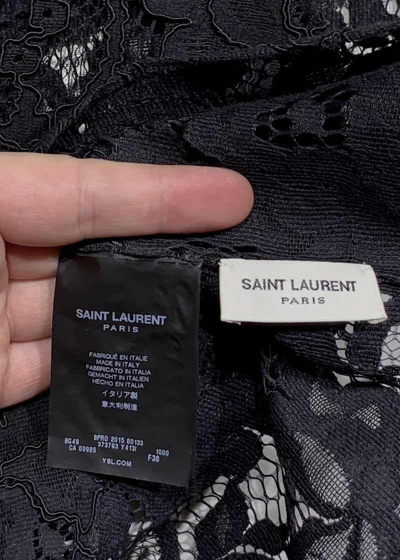 Saint Laurent Black Lace Sleeveless Top