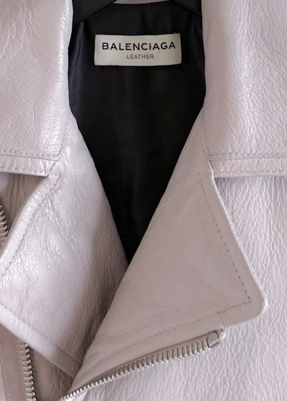 Balenciaga Lilac Biker Leather Jacket