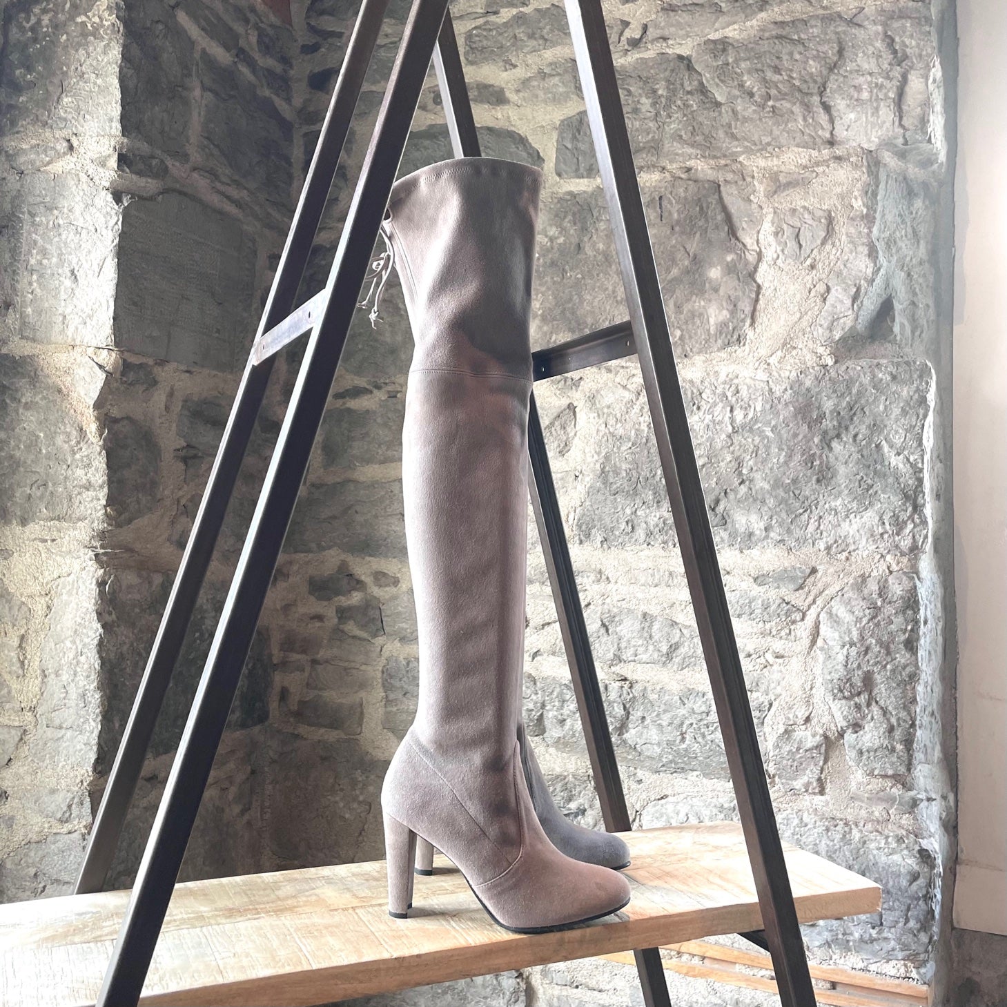 Weitzman Highland Stuart Weitzman Grey Over The Knee Boots