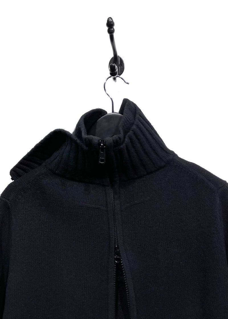 Pull noir en laine mélangée à double zip Givenchy