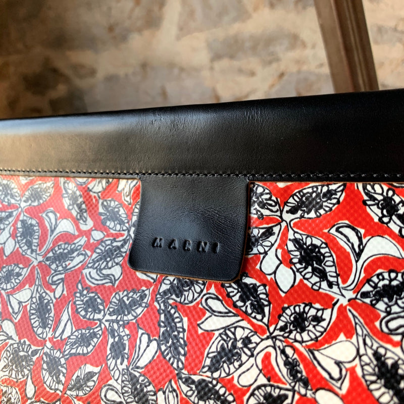 Marni Contrasting Prints Oversized Pouch