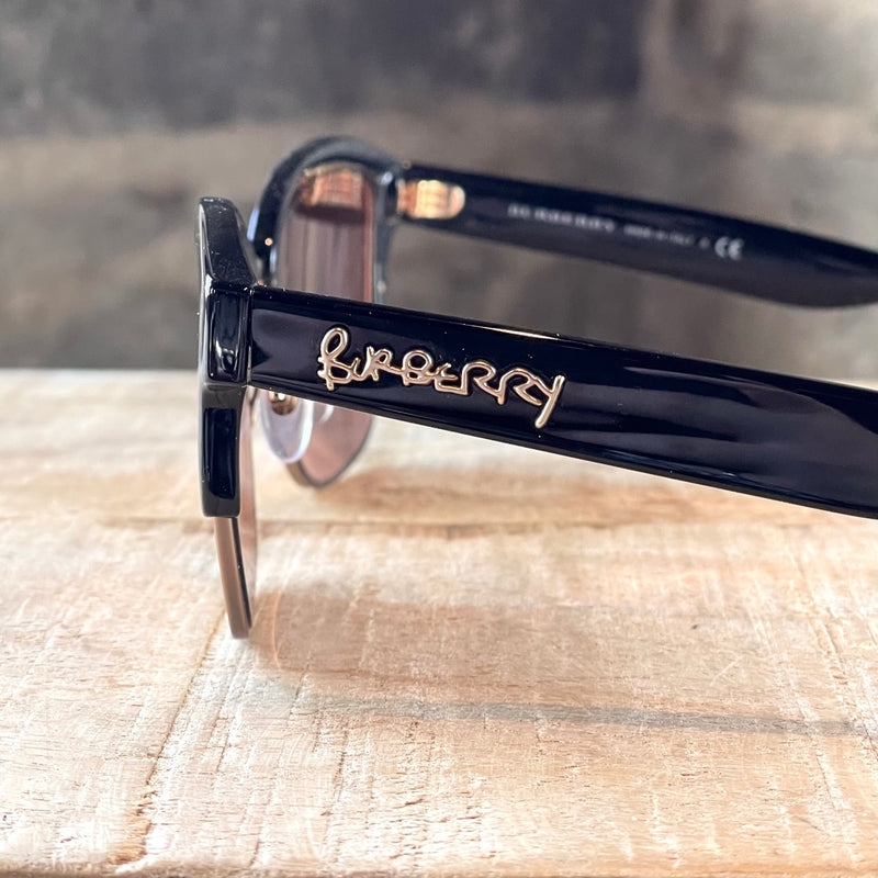 Burberry B 4265 Black Acetate Gold Mirrored Sunglasses