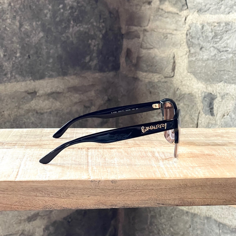 Burberry B 4265 Black Acetate Gold Mirrored Sunglasses