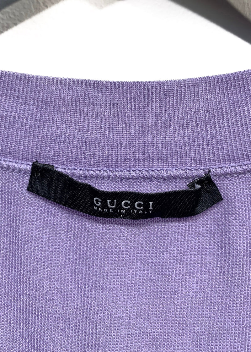 Gucci Lilac Cashmere V-Neck Sweater