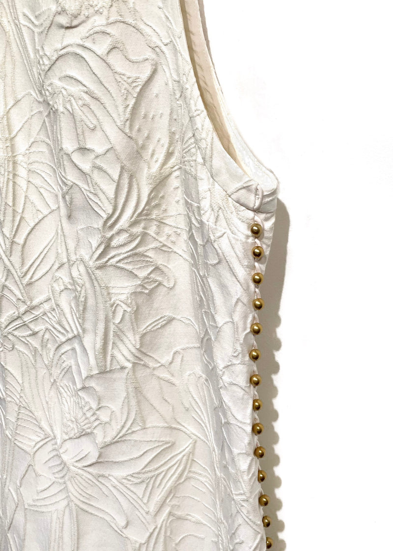 Gucci Ivory Floral Textured Sleeveless Dress