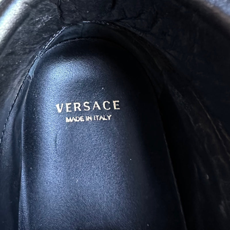 Versace Black Leather Palazzo Medusa High-top Sneakers
