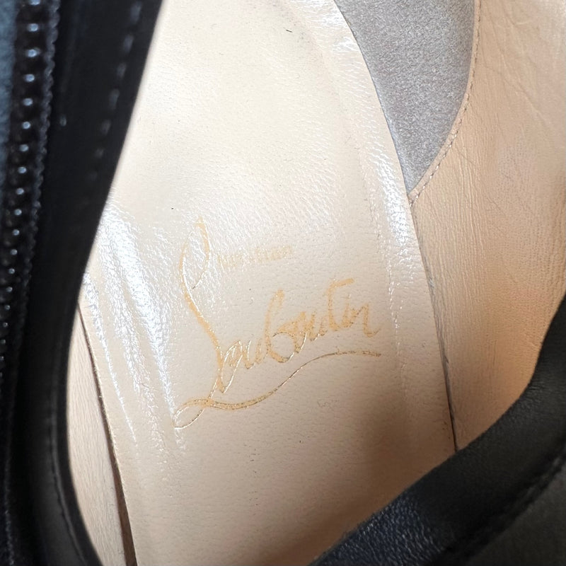 Christian Louboutin Black Leather Belle Booties 85mm