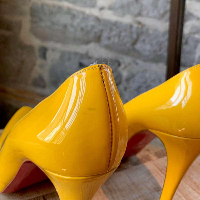 Christian Louboutin Yellow Rolando Patent Heels