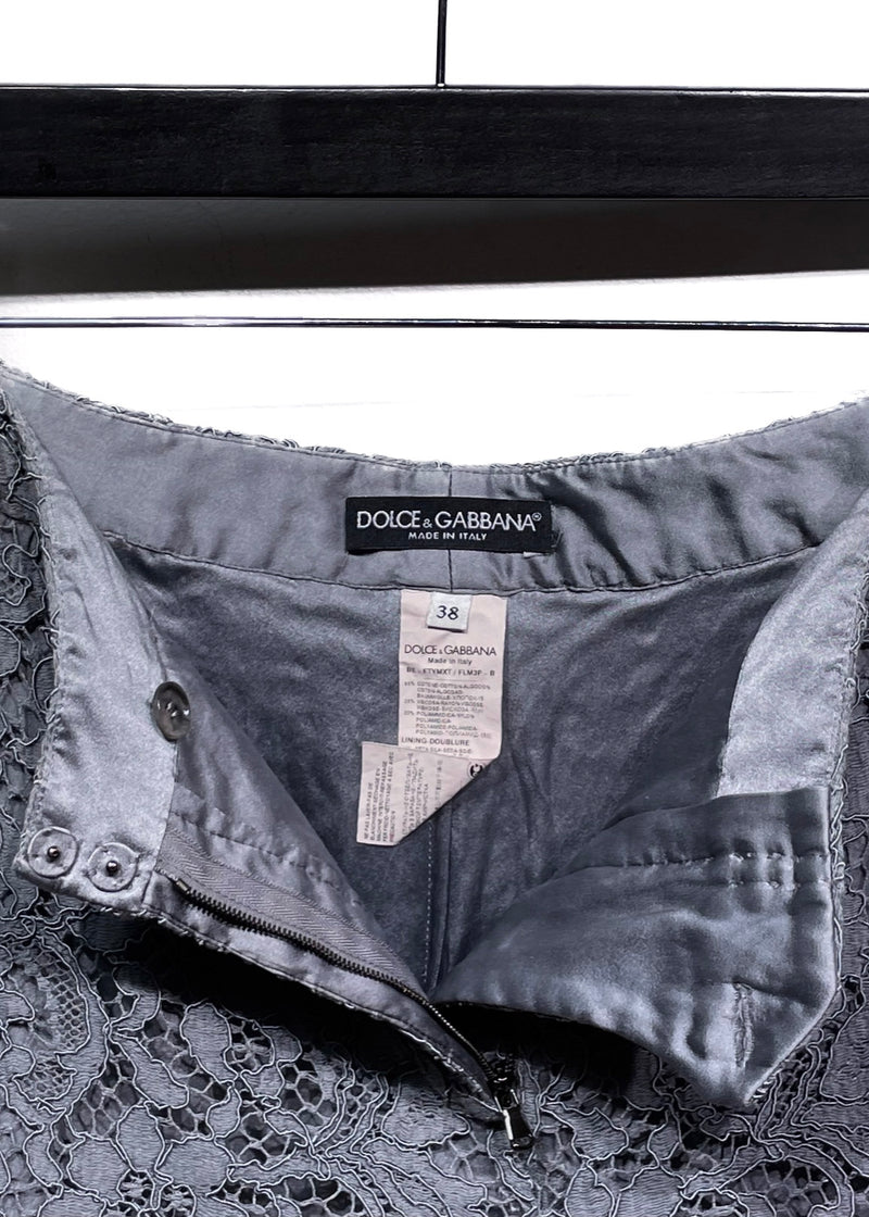 Dolce & Gabbana Grey Lace Shorts