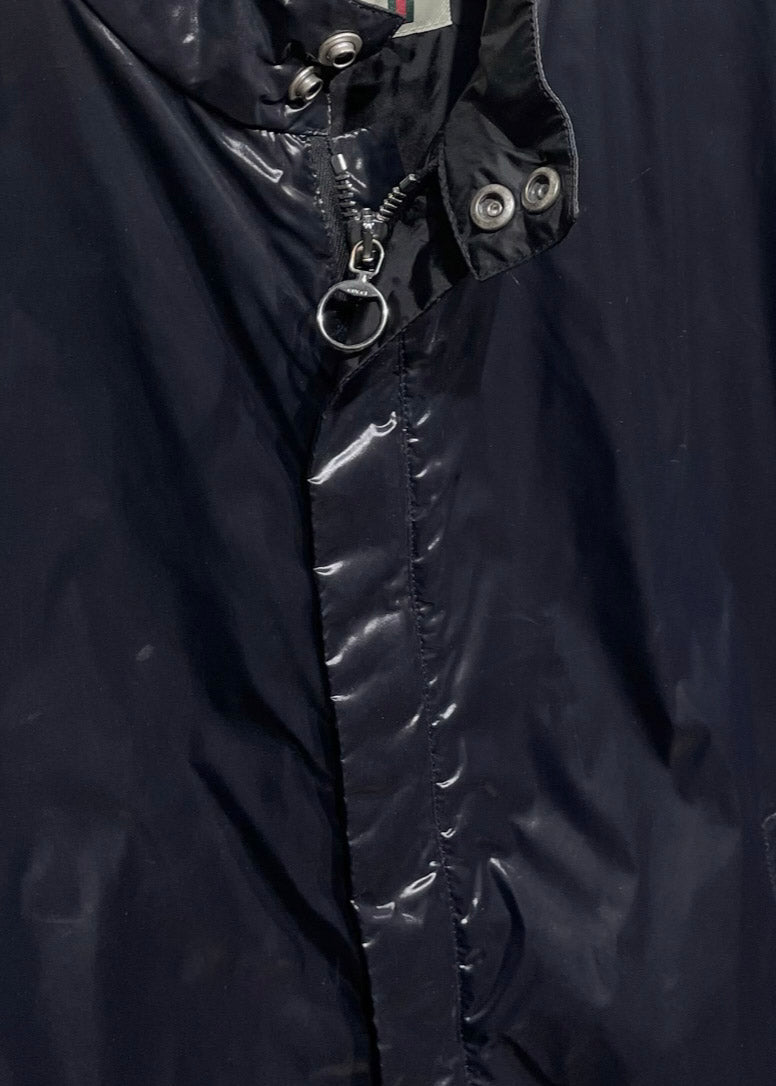 Gucci Black Shiny Nylon Bomber Jacket