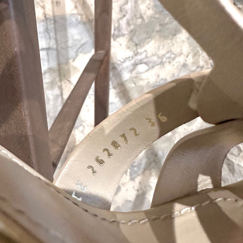 Sandales à plateforme texturées ivoire Yves Saint-Laurent Tribute