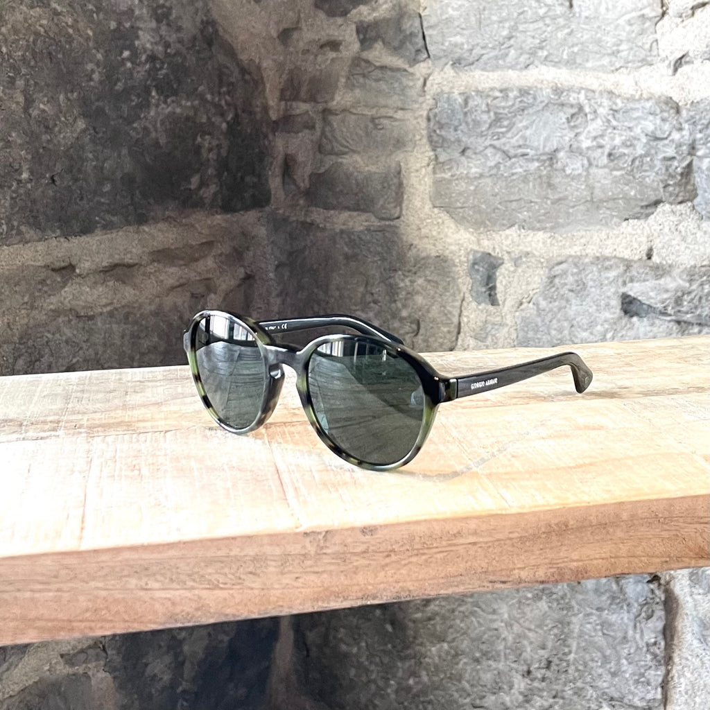 Giorgio Armani AR 8113 Green Tortoiseshell Round Sunglasses