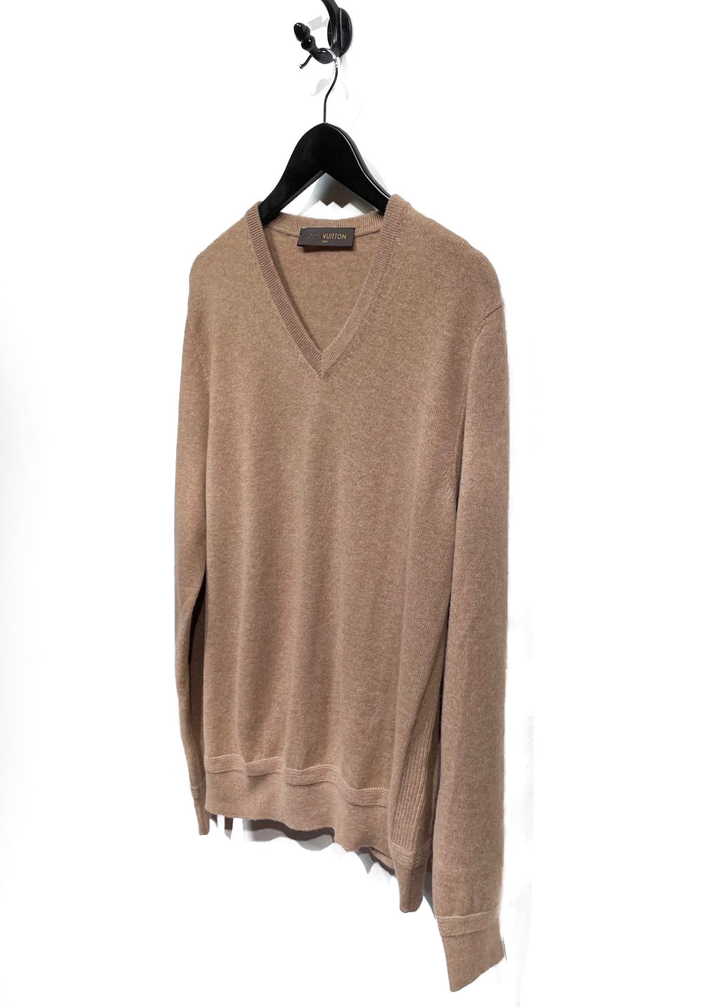 Louis Vuitton Camel Cashmere V-neck Sweater