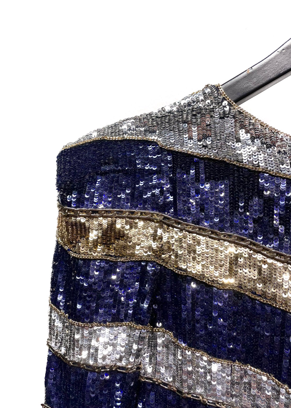 Balmain Navy Gold and Silver Sequin Top Boutique LUC.S Balmain Navy Gold and Silver Sequin Top Boutique LUC.S