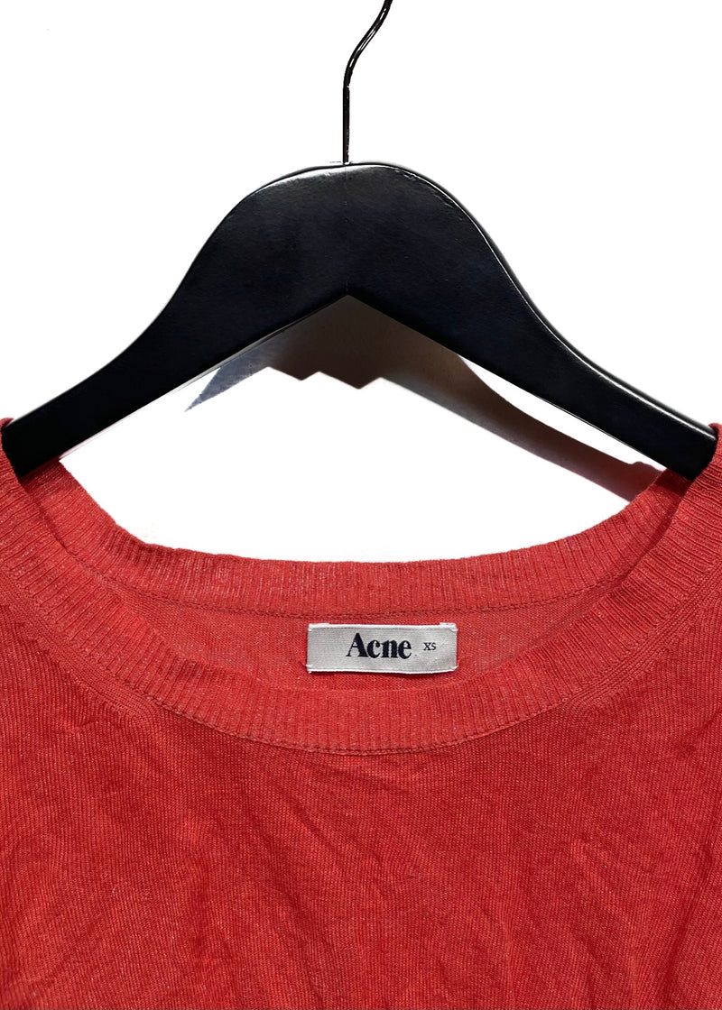 Acne Red Wrinkled T-shirt