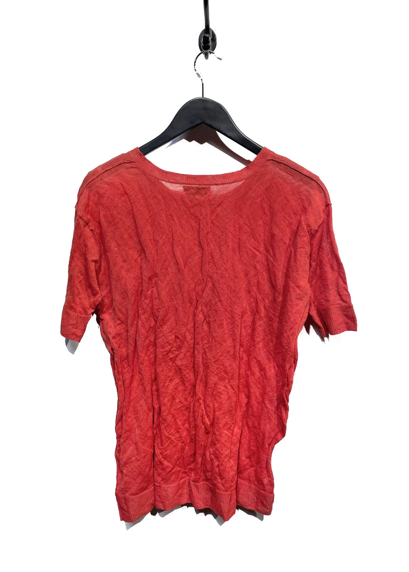 T-shirt froissé rouge Acne