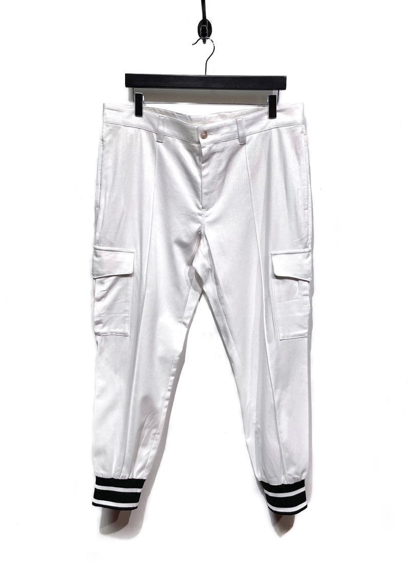 Pantalon de jogging cargo ivoire Dolce & Gabbana à ourlets contrastés