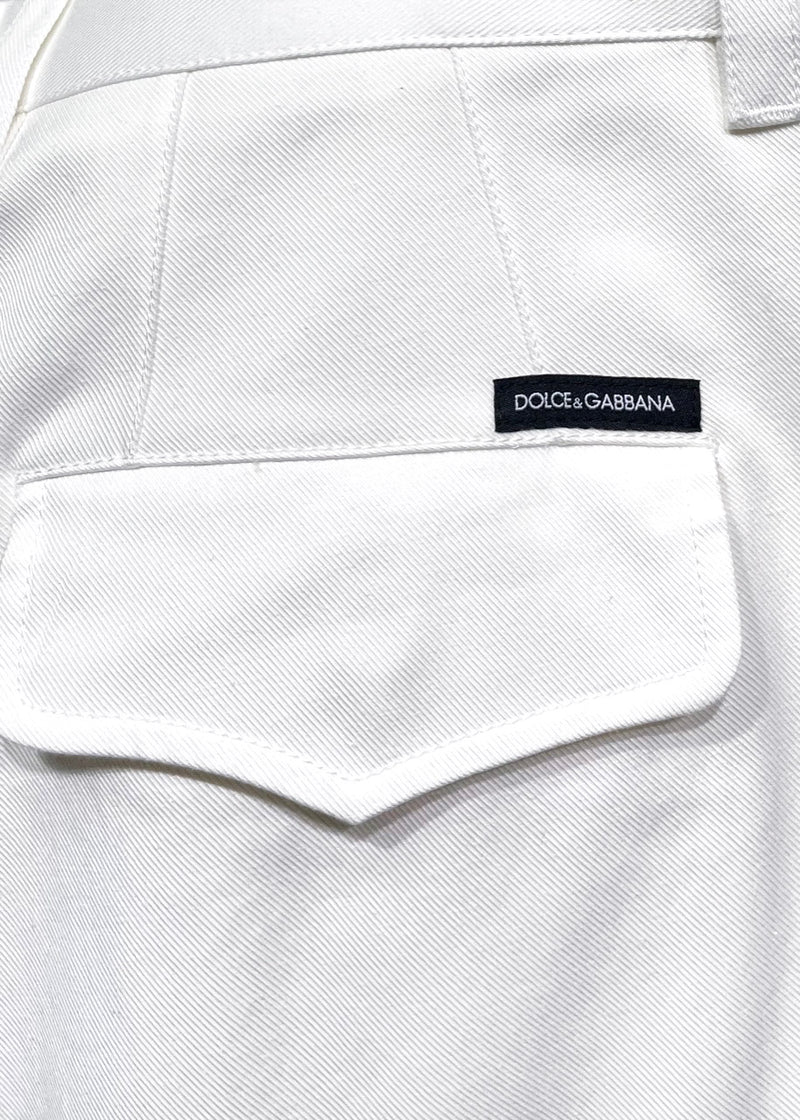 Pantalon de jogging cargo ivoire Dolce & Gabbana à ourlets contrastés