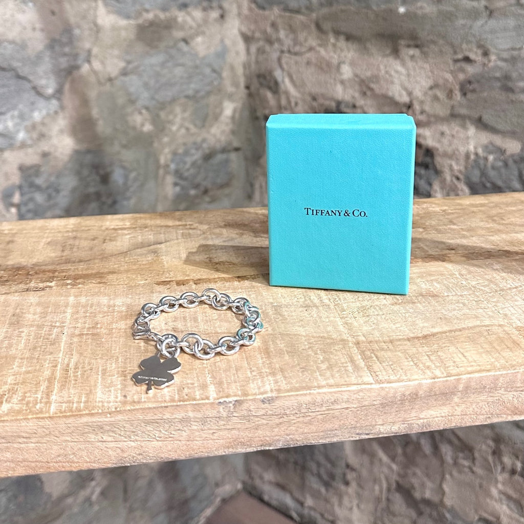 Bracelet en argent Tiffany & Co chaîne à breloque trèfle