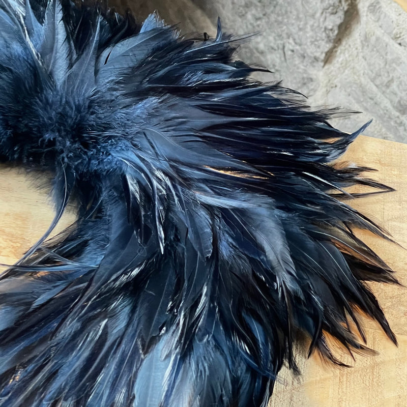 Collet de plumes de coq bleu marine Brunello Cucinelli