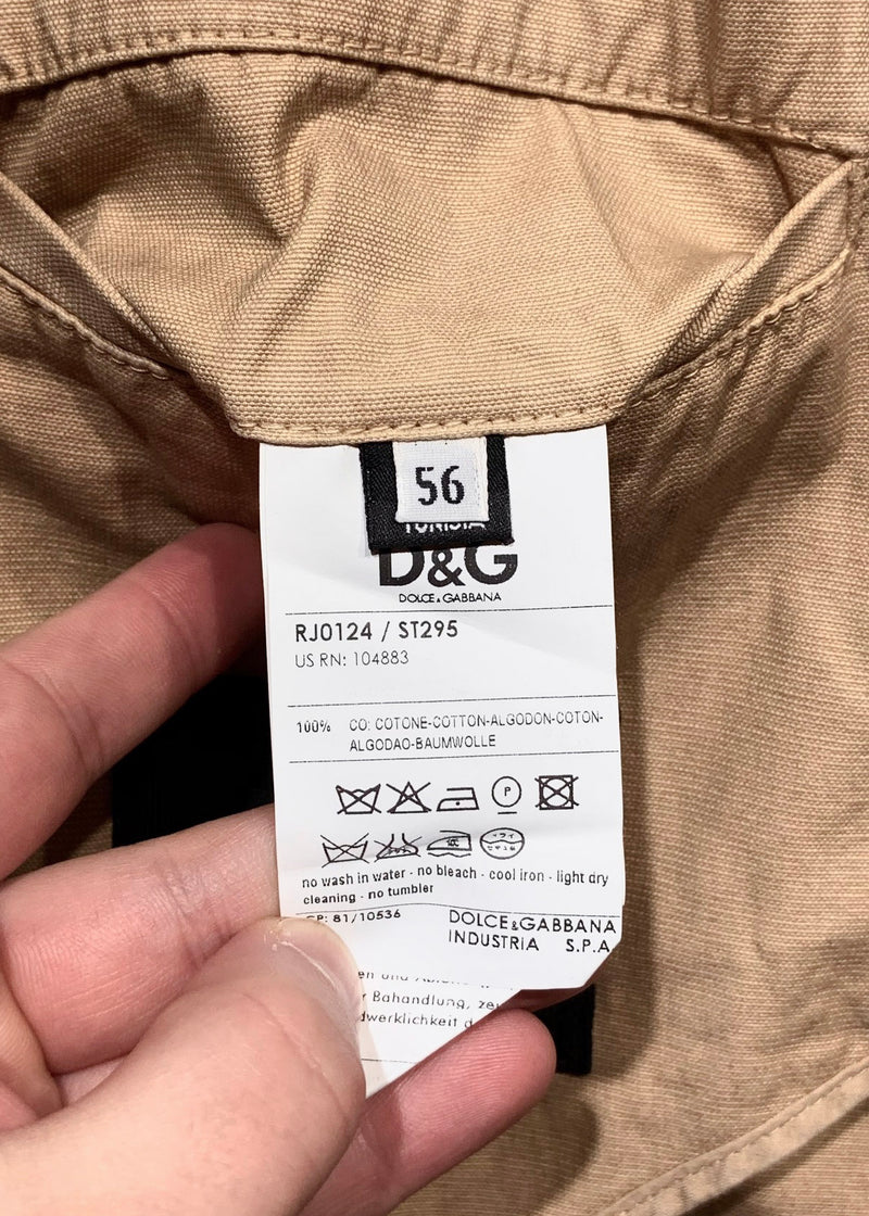 D&G Dolce & Gabbana Beige Military Jacket