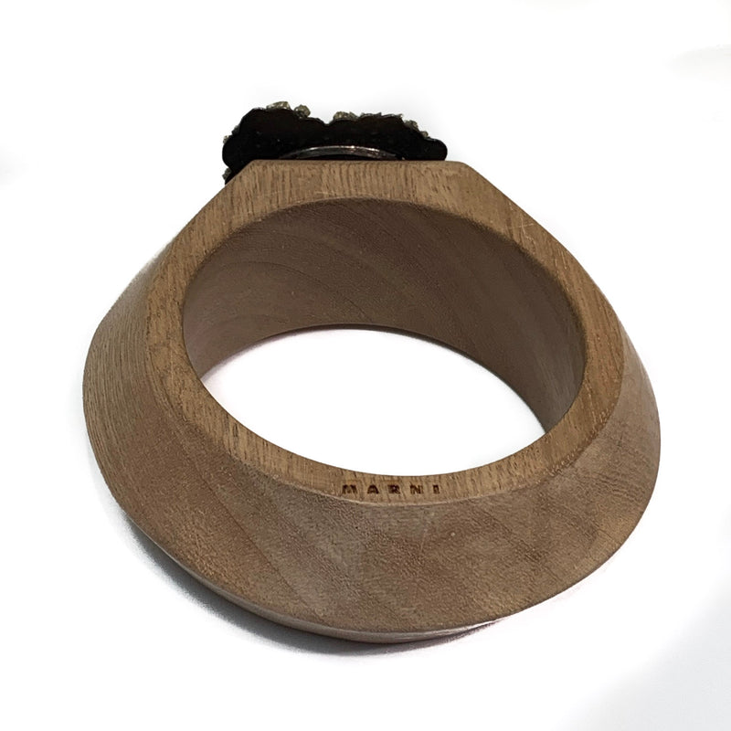 Bracelet en bois ornée de pierres bordeaux Marni