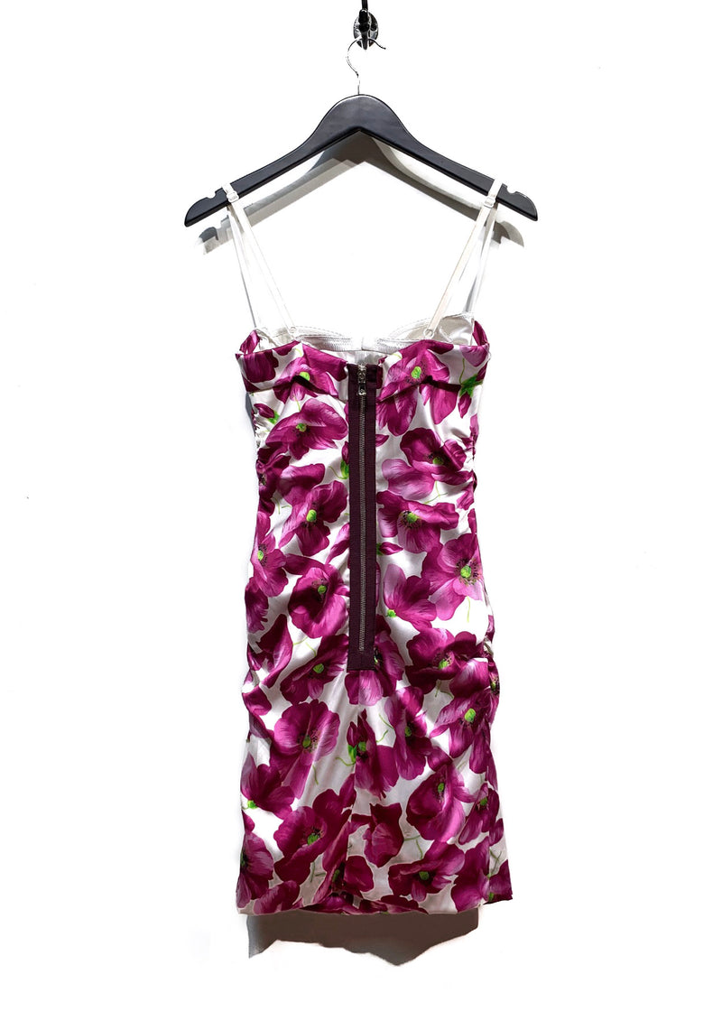 Robe corset mauve Dolce & Gabbana à imprimé floral