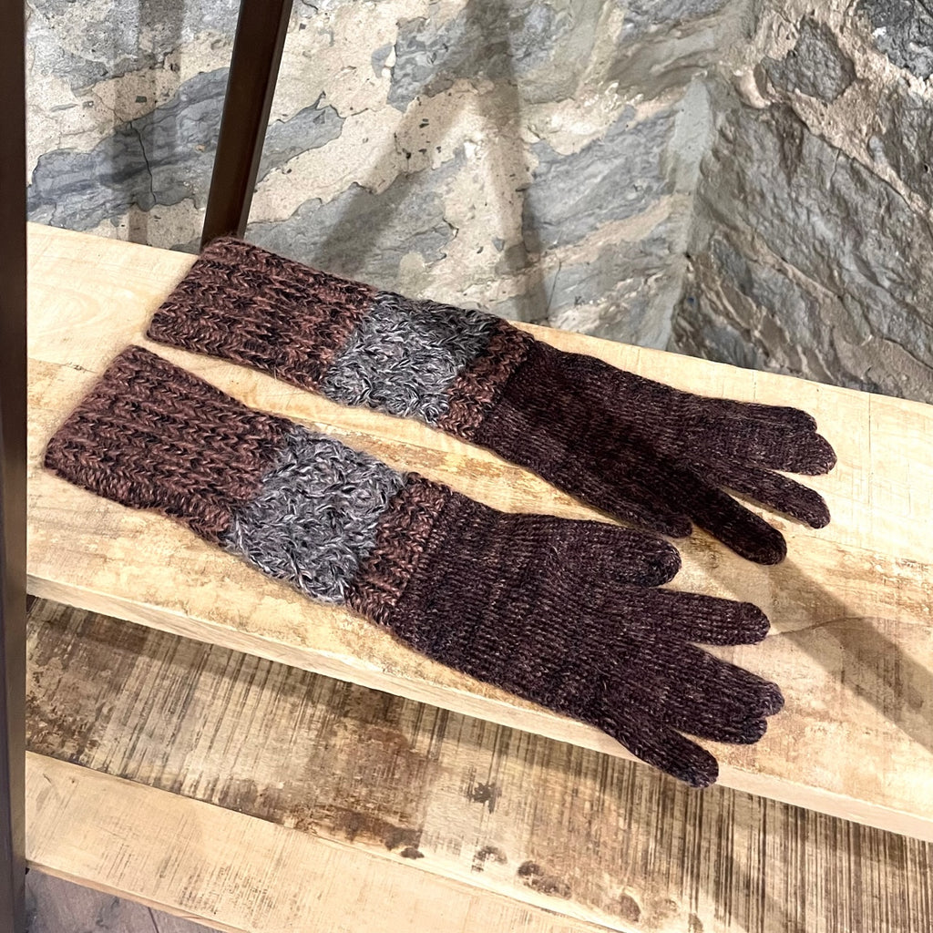 Missoni Brown Beige Wool Long Gloves
