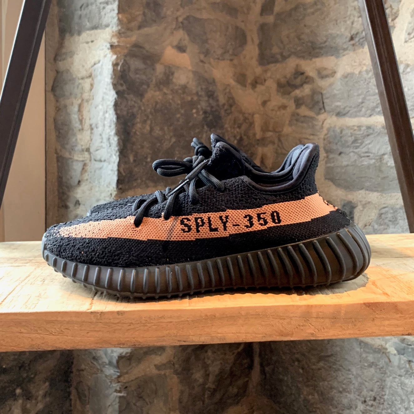 Yeezy Boost 350 V2 Black with Orange Stripe Boost Shoes Adidas Yeezy 350 Black Orange Adidas Yeezy Boost  main image 4