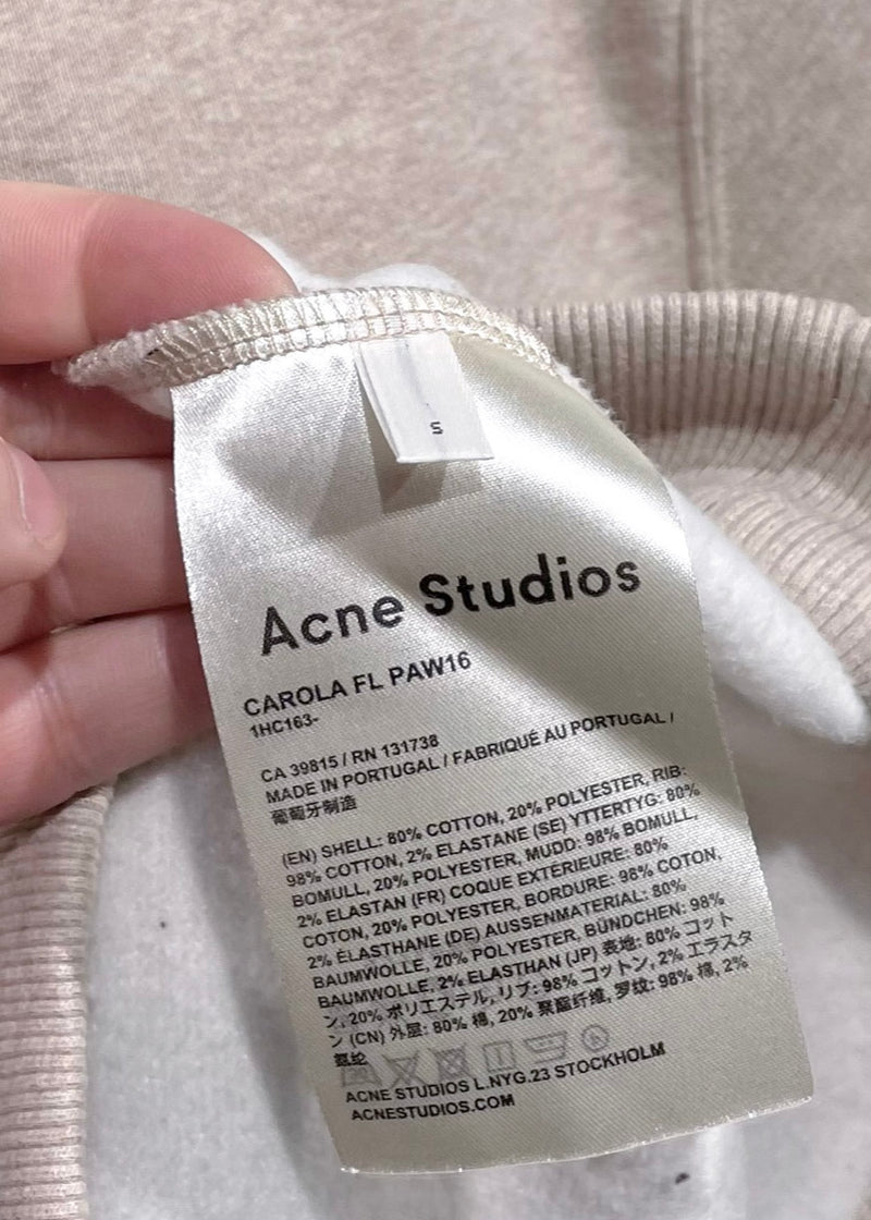 Acne Studios Beige Carola FL Paw16 Long Sweatshirt