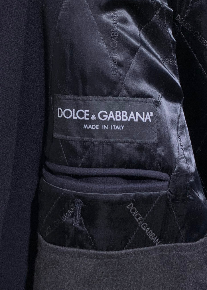 Manteau caban en laine bleu marine Dolce & Gabbana