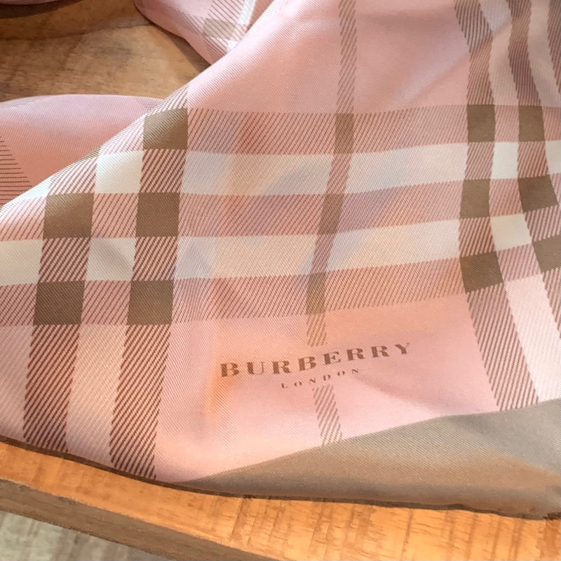Burberry Pink Champagne Iconic Check Silk Scarf