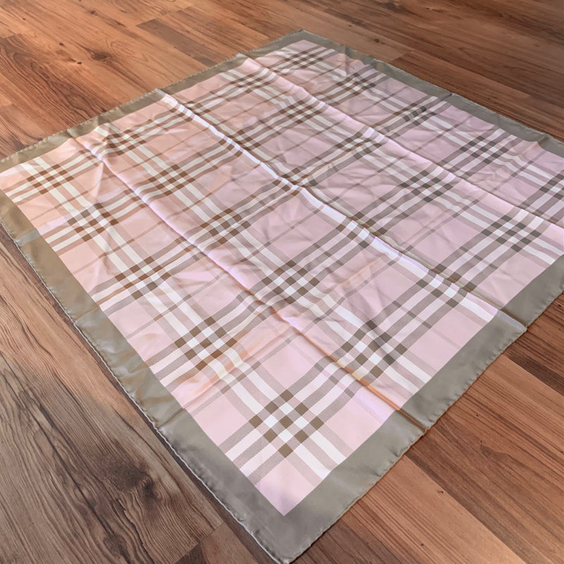 Burberry Pink Champagne Iconic Check Silk Scarf